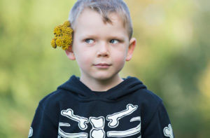 Children's Photography. Child's sense of humor captured during Seattle's Autumn time