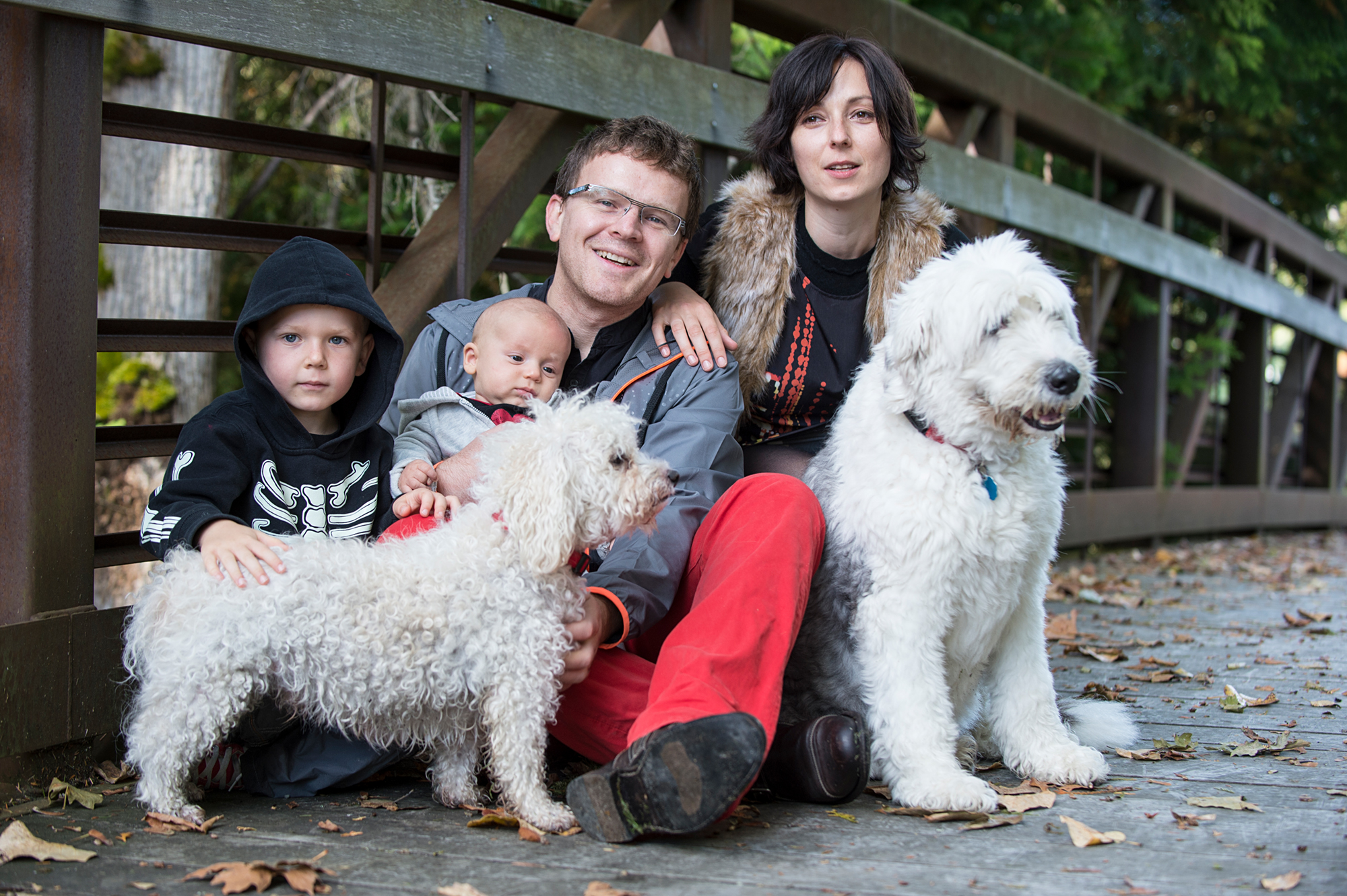 Family with dogs