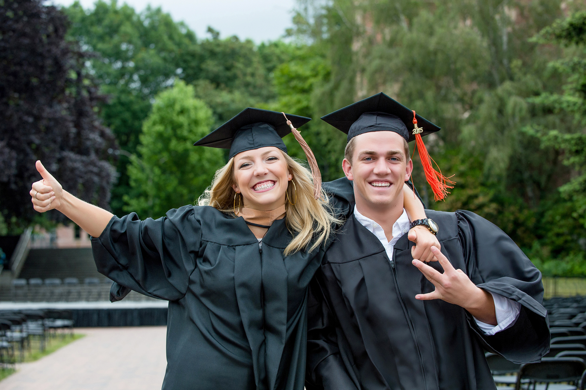 Anita Nowacka photo of sister and brother during graduation date